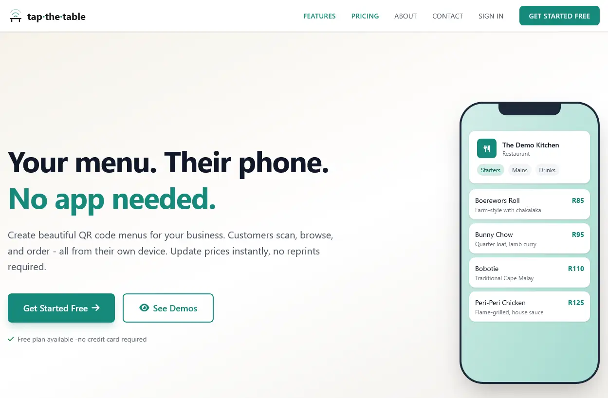 TapTheTable: Multi-Tenant Digital Ordering Platform for Any Business